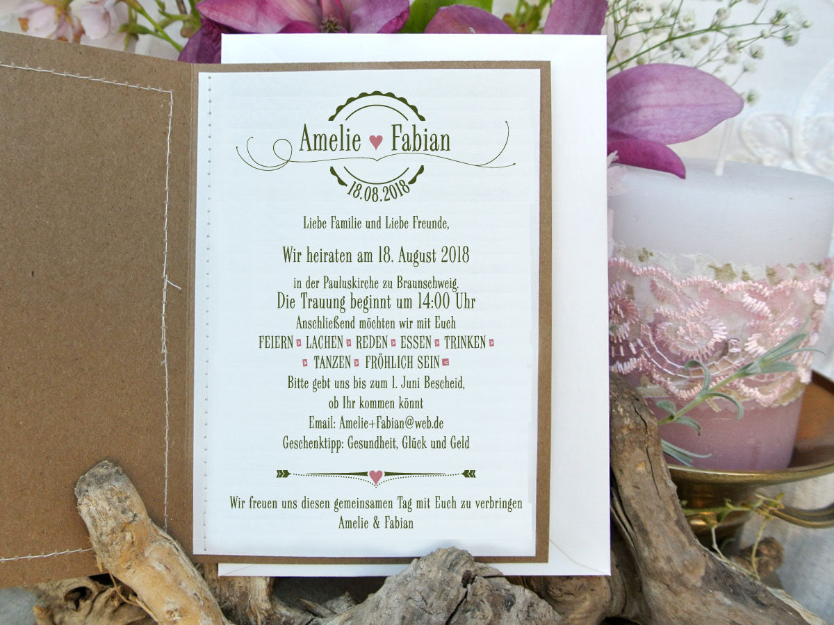 Hochzeitseinladung LOVELY WEDDING – Einladungen und Papeterie in Braunschweig, Bild 2